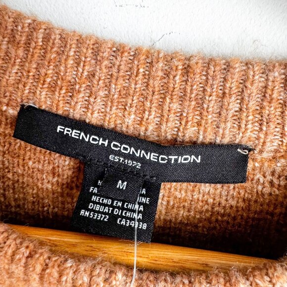 French Connection Camel Beige Classic Thick Tight KNit Cardigan M - Picture 5 of 6